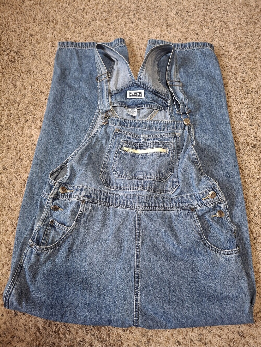 XHILARATION Classic Denim Overall Dress with Bib Pocket